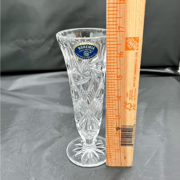 Vintage Bohemia Crystal Czech Republic Bud Vase - Picture 2 of 11